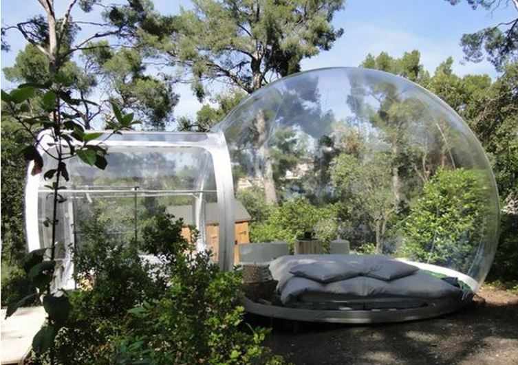 dormir dans une bulle transparente